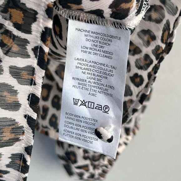 Maeve Anthropologie Top Size Large Leopard Print Flowy Blouse Balloon Sleeve - Picture 7 of 10